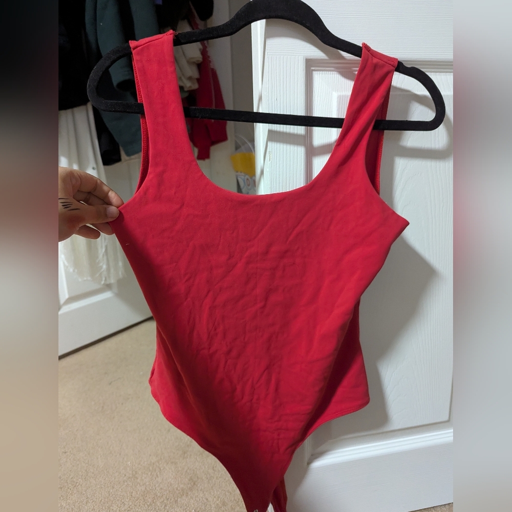 Dynamite red low back body suit